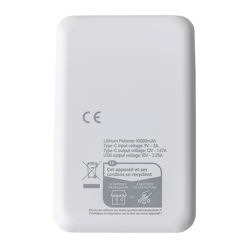 Gerecycleerde ABS powerbank 10.000 mAh - Afbeelding 2